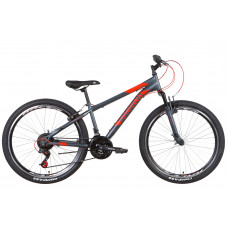 Велосипед ST 26" Discovery RIDER AM Vbr 2022 (темно-серебристый с красным (м))