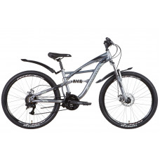 Велосипед ST 26" Discovery TRON AM2 DD рама-15" серебристо-черный (м) с крылом Pl 2022 (OPS-DIS-26-508)