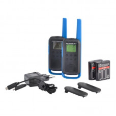 Комплект раций Motorola Talkabout T62 Twin Pack & CHGR Blue (0,5W, PMR446, 446MHz, до 8км, 16 кан., АКБ), 2шт.