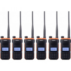 Комплект раций Agent AR-UV10 Six Pack (0.5W, UHF400-470MHz, VHF136-174MHz, до 10 км, 128 каналов, АКБ), 6 шт