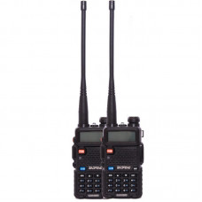 Комплект раций тактический Baofeng UV-5R Tactical Black (5W, VHF,UHF, 136-174,400-470MHz, до 5 км, 128 кан., АКБ) 2шт.
