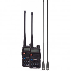 Комплект раций для леса Baofeng UV-5R Forest Black (5W, VHF/UHF, 136-174,400-470 MHz, до 5 км, 128 каналов, АКБ), 2шт.